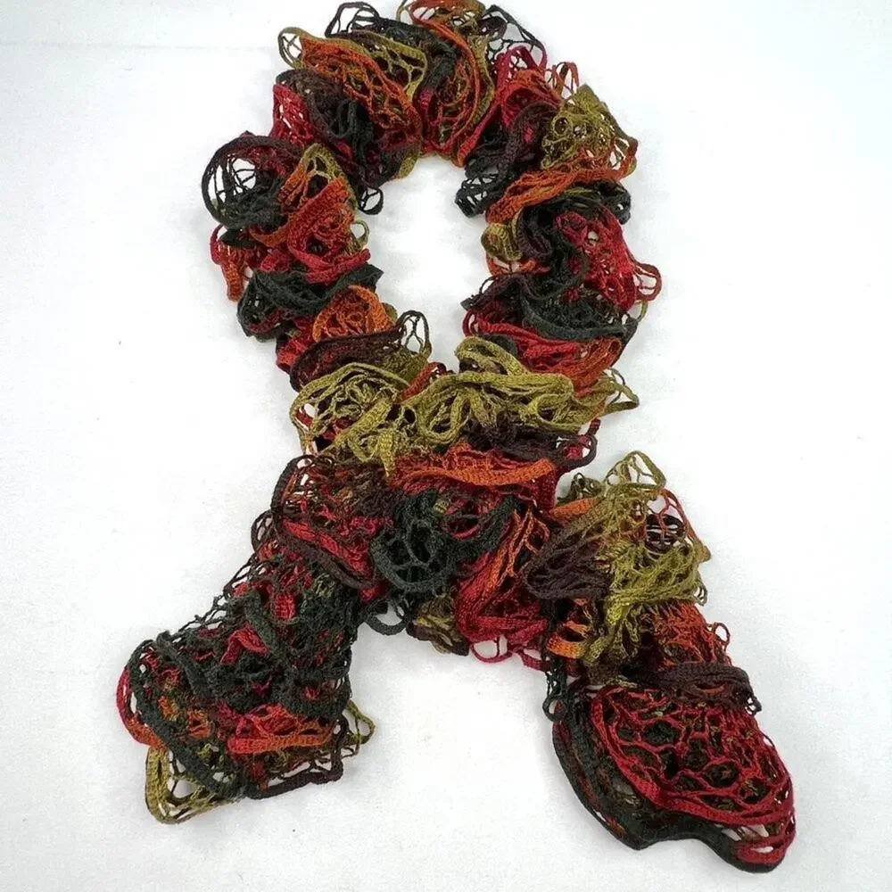 Fall Color Loop Knit Scarf